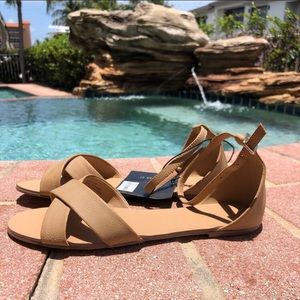 Forever 21 Nude Crisscross Flats